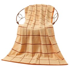 出坂棉格紋浴巾, 橘子, 1個