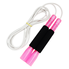 JFROPE Twinkle海綿競速跳繩, 粉紅色 + 白色繩, 1個