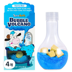 스노우버디 버블 볼케이노 입욕제 마린블루, 50g, 4개