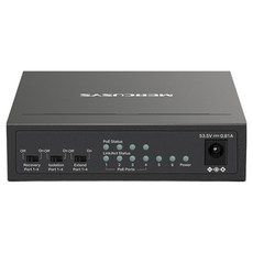 MERCUSYS 水星網路 MS106LP 6-Port 10/100Mbps 桌上型交換器 4-Port PoE+ 40W PoE 預算 金屬外殼, 1個