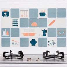 AnTs 주방용품 오일 방수 스티커 블루 주방용품, 5개