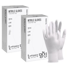 Home Edition MJ 丁腈手套 100入, 白色, 大(L), 2個