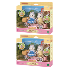 EPOCH Sylvanian Families 森林家族 哈士奇粉紅自行車公仔組 5637, 2個