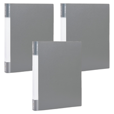 Lan CHYn 連勤牌文具 PP 3/4圓型夾 3孔, 灰色, 3入