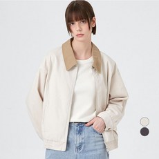 ELLE PARIS 여성용 포인트 스티치 블루종 점퍼