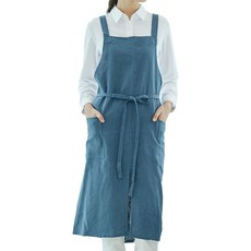 UNISTORE 頂級高品質亞麻圍裙, 1個, 土耳其藍