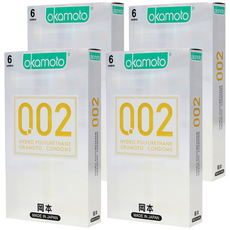 오카모토 0.02 하이드로 폴리우레탄 일반형 콘돔, 6개입, 4개