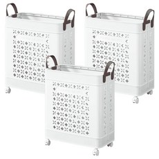 ANDY MAY2 本川帶手把折疊附輪收納籃 OH-Q323 35L, 3個, 純白色