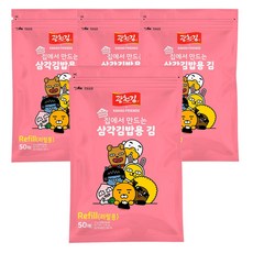 광천김 카카오프렌즈 삼각김밥김 리필용, 50g, 4개