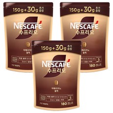 NESCAFE 雀巢咖啡 SUPREMO 美式黑咖啡原豆即溶咖啡包, 180g, 3個, 1入