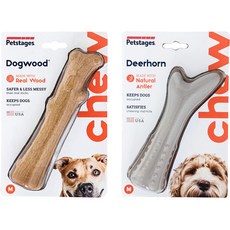 펫스테이지 강아지 장난감 우드스틱 M + 디어혼 M, 1세트, 혼합색상