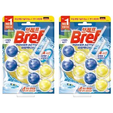 브레프 파워액티브 변기세정제 스파클링 레몬향, 100g, 2개
