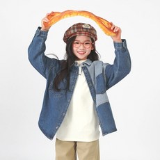 jkids 女童毛呢丹寧襯衫外套 J8532