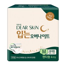 디어스킨 에어엠보 입는 오버나이트 생리대 팬티형, 중대형, 4개입, 1개