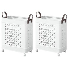 ANDY MAY2 本川帶手把折疊附輪收納籃 OH-Q323 35L, 2個, 純白色