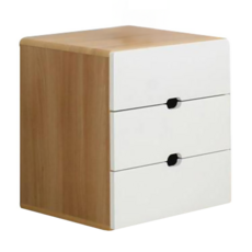 JD FURNITURE Romi 三層抽屜床頭櫃, 橡木色 白色, 3 Drawers