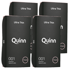 Quinn 001 울트라씬 일반형 콘돔, 12개입, 4개