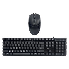 i-gota 愛購它 懸浮輕快手感有線鍵鼠組 KM-02 防水 U型鍵帽, Black