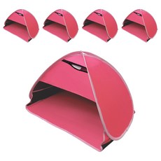 soonZAM 睡眠遮光一鍵式折疊頭部帳篷 紅色 銀奈米 M, 5個