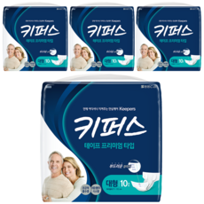 Keepers 男女共用黏貼型頂級成人紙尿褲, 大型, 10入, 4個