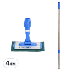 Clean Mate 魔鬼氈菜瓜布拖把二段桿組, 4套