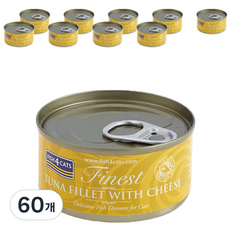 피쉬포캣 생후 3개월 이상 고양이 주식캔, 참치+치즈, 70g, 60개 참치+치즈, 70g, 60개
