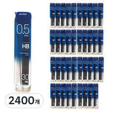 한국연필 샤프심 HB, 0.5mm, 2400개