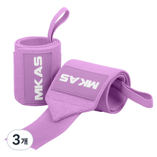 엠케이에이에스 골드팡 여성용 헬스 손목 보호대 퍼플, 3개
