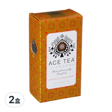 ACE TEA 蘋果肉桂茶 立體茶包 15包 - 濃郁肉桂香氣, 微酸蘋果, 天然大片茶葉, 2盒