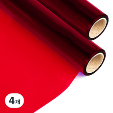 FILMBANK UBIGEO PVC透明彩色捲膜 紅色, 4個, 950 x 500 x 0.3mm