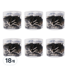 블루마토 블랙 더블클립 집게 DCS002, 19mm, 40개입, 18개