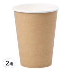 公版冷熱共用杯 Set 50, 12oz 牛皮色, 單層食品紙+雙面PE淋膜, 耐熱90度冷熱飲皆適用, 50個, 2組