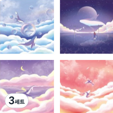 리라 종이학 4종 색종이 세트 7, 3세트, 4색