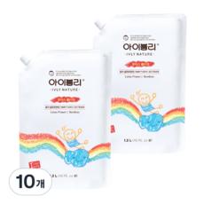 IVLY NATURE 嬰幼兒衣物柔軟精 蓮花香 補充包, 1.2L, 10包