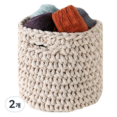 마켓비 GRUKA 바구니 25, 베이지, 2개