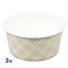 생활을그리다 종이용기 체크 패턴 125 x 55mm 520ml, 3개, 50개입