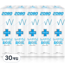 2080 덴탈크리닉 뉴샤이닝 화이트 치약, 140g, 30개