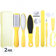 내모미해 발 각질 제거기 10종 세트 옐로우, 2세트