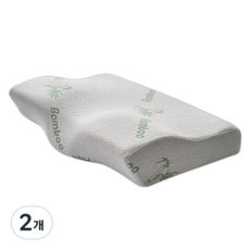 픽스9 3D 메모리폼 경추베개, 2개, 뱀부 화이트