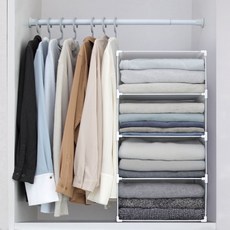 PLENO 衣櫃整理盒 收納託盤 生活收納箱 大型 橫向1格 x 縱向4格, 半透明, 1個