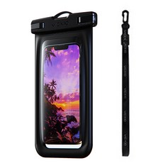 VICXXO IPX8 一鍵式四重鎖定氣囊手機防水袋, 1個, 黑色