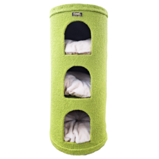 蘿林嚴選 四季寵物一體成形貓樹洞-三層 泰迪絨+劍麻材質, 綠色, 1個