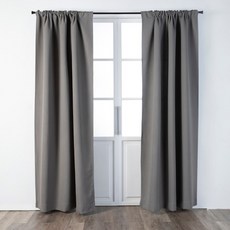 HOLA 和樂家居 PALETTE 三明治遮光條紋緹花落地窗簾 3.1kg, 礫石灰