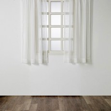 HOLA 和樂家居 艾禮思緹花半腰窗紗 1kg, 直條白