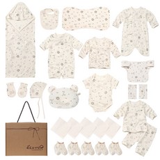 withorganic 動物印花彌月禮盒25件組