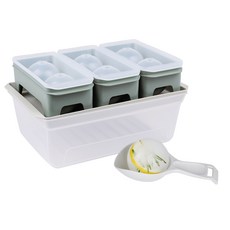 incoc 巨型冰塊模具3種 + 儲存盒 + 冰杓套組, 橄欖綠, 1個