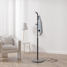 Wanadone 弧形鐵製立式衣架掛衣架, 黑色