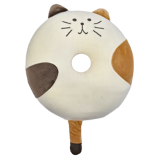 西格傢飾 喵喵甜甜圈美臀坐墊 記憶棉, 40 x 40 x 7cm, 三花喵, 1個