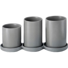 LE VERRE POLICER 北歐現代風3件式餐具筒 主體+底座套組, 灰色, 1個