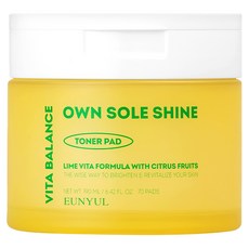 EUNYUL VITA Balance 嫩白爽膚棉 含柑橘成分, 70片, 1罐